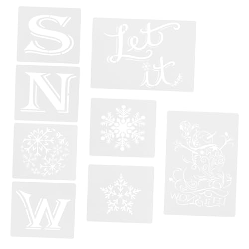 CIMAXIC 8 Stück Weihnachts-Malvorlage Weihnachtsschablonen Jumbo Schnee Schablonen zum Malen Urlaub weihnachtsmotiv weihnachtsbasteln Weihnachts-DIY-Tool hohle Zeichnungsvorlage Plastik von CIMAXIC