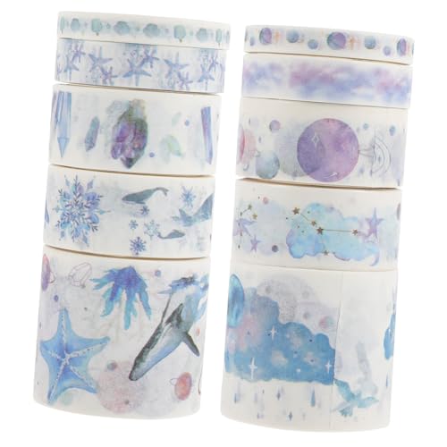 CIMAXIC 8-Teiliges Set Washi -Klebeband Stern Regenbogen Sammelklebeband Ozeandekor Dekorativ Maskierung buch dekoration washi-tape Buchdekoration Wunderschönes Washi Tape papierklebeband von CIMAXIC