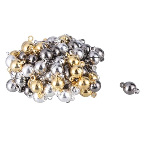CIMAXIC 80Stücke Runde Kugelverschlüsse Für Armbänder Und Halsketten Verschiedenen Farben DIY Schmuckzubehör Hakenverbinder Einfache Handhabung Für Schmuckgestaltung von CIMAXIC