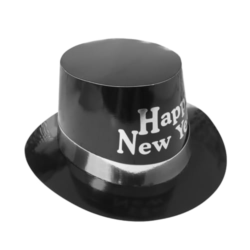 CIMAXIC 8St neues jahr tophat frohes neues jahr stütze schwarzes Dekor familienkonferenz party hut Kappen Zylinder Party-Neujahrshüte Partyhüte für das neue Jahr Weihnachten Geburtstagshut von CIMAXIC