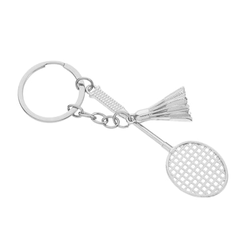 CIMAXIC Badmintonschläger-schlüsselanhänger Badminton-schlüsselanhänger Tennis-hängedekoration Fußball-schlüsselanhänger Mini-schläger-schlüsselanhänger Zinklegierung Silver von CIMAXIC