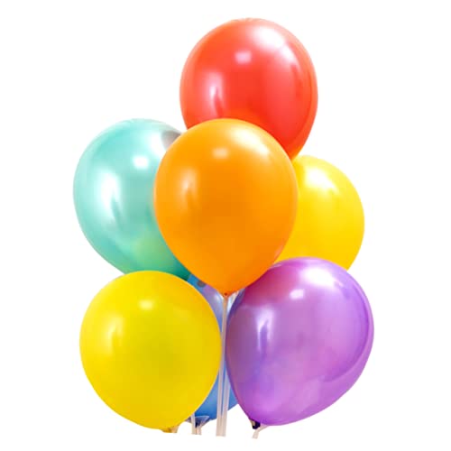 100 Stück 10 Zoll Verschiedene Helle Latexballons für Partydekorationen mit Helium Gefüllt Zufällige Farbe von CIMAXIC