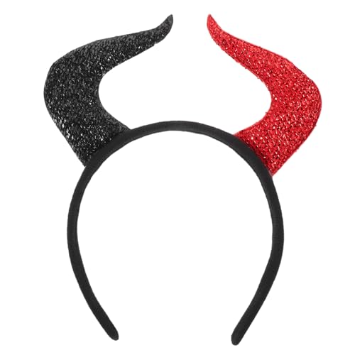 CIMAXIC Halloween Teufelshörner Stirnband Dämon Kostüm Zubehör Gruseliges Party Haarband Böser Kopfschmuck Kopfbedeckung für Frauen Männer Party Supplies von CIMAXIC