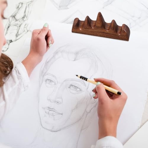 CIMAXIC Holz Kalligraphie Pinselhalter Robuster Stifthalter Edlem Holz für Pinsel und Kalligraphie für Kunstliebhaber Hochwertige Verarbeitung und Langlebig von CIMAXIC
