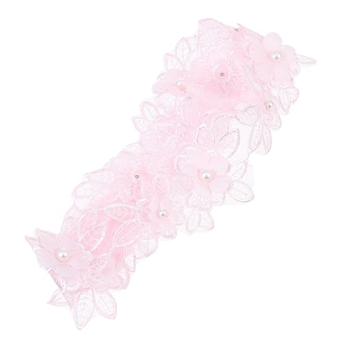 CIMAXIC Kleidungszubehör Flicken Für Kleidung Aufnäher Nähen Süße Patches Gänseblümchen-material Stoffkante Spitzenbesatz Zum Nähen Tuch Patch Aufnähen Flecken Trimmen Rosa Perle von CIMAXIC