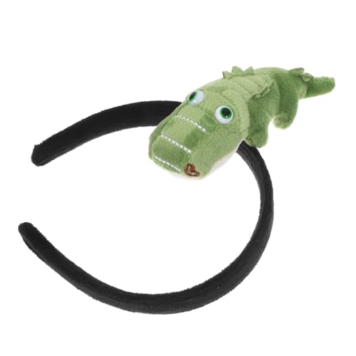 CIMAXIC Krokodil-party-stirnband Stofftier-haarreif Kostüm-kopfschmuck Verspieltes Stirnband Cosplay-haarband Bequemes Tragen Lebendige Party-accessoire von CIMAXIC