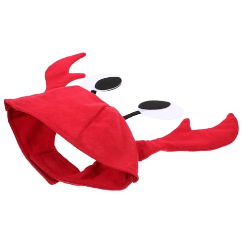 CIMAXIC Roter Krabbenhut Halloween-kopfbedeckung Lustiger Partyhut Für Erwachsene Und Kinder Verstellbar Aus Vliesstoff von CIMAXIC