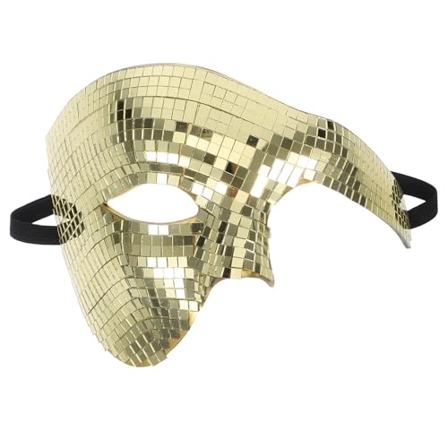 CIMAXIC Maskerade-Gesichtsmaske: Coole Disco-Cosplay-Maske, glitzernder Spiegel, Gesichtsabdeckung für Kostüme, Halloween-Kostümparty, Abschlussball, Ball, Accessoire, Golden CIMAXIC Maskerade-Gesichtsmaske: Coole Disco-Cosplay-Maske, glitzernder Spiegel, Gesichtsabdeckung für Kostüme, Halloween-Kostümparty, Abschlussball, Ball, Accessoire, Golden von CIMAXIC