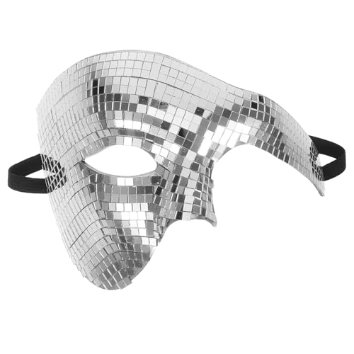 CIMAXIC Maskerade-Gesichtsmaske: Coole Disco-Cosplay-Maske, glitzernder Spiegel, Gesichtsabdeckung für Kostüme, Halloween-Kostümparty, Abschlussball, Ball-Accessoire, Silber CIMAXIC Maskerade-Gesichtsmaske: Coole Disco-Cosplay-Maske, glitzernder Spiegel, Gesichtsabdeckung für Kostüme, Halloween-Kostümparty, Abschlussball, Ball-Accessoire, Silber von CIMAXIC