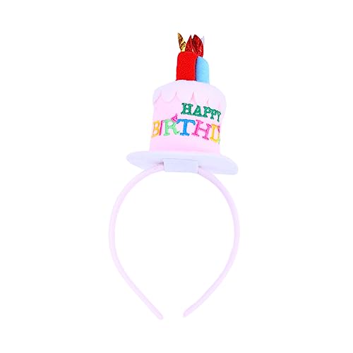 CIMAXIC Geburtstagskerzenhut Stirnband für Kinder geburtstag haarband Kerzen für Kuchen Kuchenkerzen-Kopfbedeckung Kuchenkerzenhut Erwachsener Geburtstagshut alles zum Geburtstag Rosa von CIMAXIC