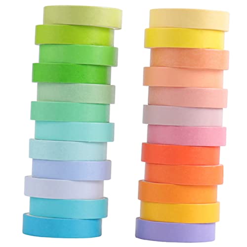 CIMAXIC Regenbogen Washi Tape Satz 24 Farben Dekorative Klebebänder für Scrapbooking Selbstgemacht Handwerk Planer und Notizbücher 9mm Breite Leicht Abreißbar Vielseitig Einsetzbar CIMAXIC Regenbogen Washi Tape Satz 24 Farben Dekorative Klebebänder für Scrapbooking Selbstgemacht Handwerk Planer und Notizbücher 9mm Breite Leicht Abreißbar Vielseitig Einsetzbar von CIMAXIC