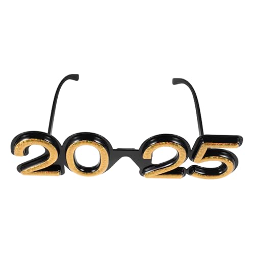 CIMAXIC Silvester-Partybrille Abschlussbrille runde helle Brille Weihnachtsdekoration Sonnenbrillen Männer Retro Jahre Party zubehör Party Brille Neujahrsbrille Silvesterbrille STK Golden von CIMAXIC
