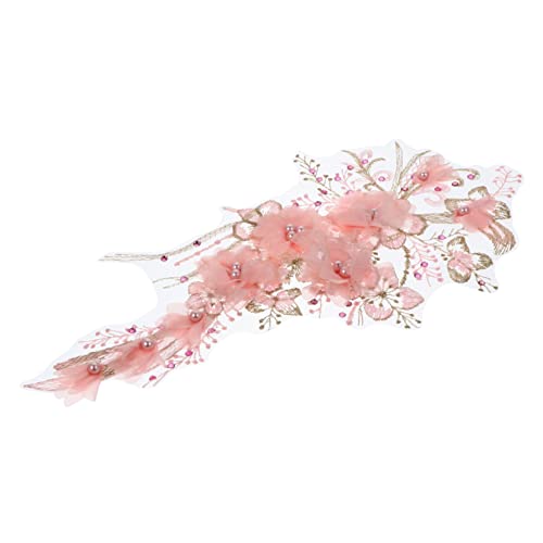 CIMAXIC Spitzenspitzendekoration nähen dekorativ Stickerei bestickt Blau für embroidery stoffblumen nähzeug ziernieten sewing kleidung Craft-Patch Kleideraufnäher Flicken aufbügeln Rosa von CIMAXIC
