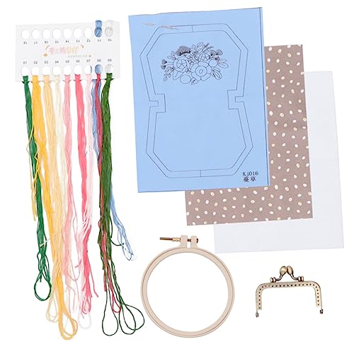 CIMAXIC Stickwerkzeuge Für Anfänger Stickgarne Bastelsets Für Erwachsene Für Frauen Stickgarn-kit Geldbörsen Nadelstanzset Stanznadel-sticksets Rotes Stickgarn Nähen Stoff Stickerei Blue von CIMAXIC
