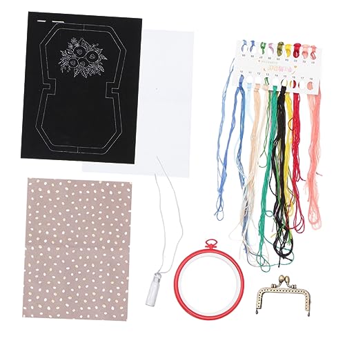 CIMAXIC Taschenstickerei Stich-kit Stickset Einfach Nähset Stickerei-geldbörsen-kit Bausatz Mannschaft Anfänger Kreuzstich-set Lustig Wie Stickgarn Frau Handarbeitswerkzeuge Black von CIMAXIC