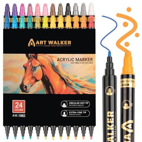 24 Farbe Acrylstifte für Steine Wasserfest mit Doppelspitze, Acrylic Paint Marker Stifte Steine Bemalen, Textilstifte, Multimarker Steine Zum Acrylmarker für Holz, Leinwand, Glas, Papier, Keramik 24 Farbe Acrylstifte für Steine Wasserfest mit Doppelspitze, Acrylic Paint Marker Stifte Steine Bemalen, Textilstifte, Multimarker Steine Zum Acrylmarker für Holz, Leinwand, Glas, Papier, Keramik von CIMOYBAI