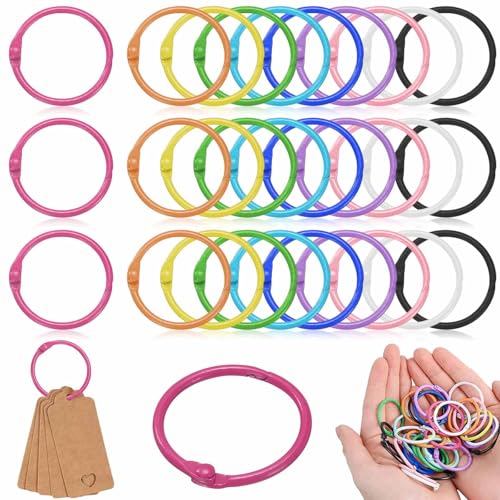 Buchringe,Buchbinderinge,Karteikarten Ring,Schlüsselringe Bunt,Schlüsselanhänger Diy,Ringe für Ringbuch,Schlüsselanhänger Ringe für Scrapbook Album Notizbuch Schlüsselringe von CINGHIA