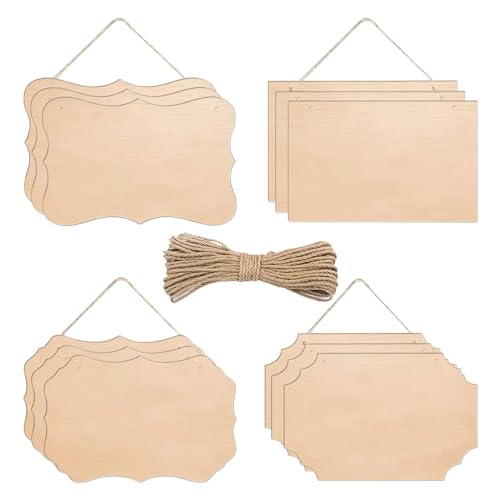 Holzschild Unlackiertes zum Aufhängen,4 Stile Blanko Holzschilder und 10 M Juteseil,12 Stück Dekorative Holzbretter mit 2 Löchern zum DIY,Brandmalerei,Schreiben,Malen Basteln Holzschild Unlackiertes zum Aufhängen,4 Stile Blanko Holzschilder und 10 M Juteseil,12 Stück Dekorative Holzbretter mit 2 Löchern zum DIY,Brandmalerei,Schreiben,Malen Basteln von CINGHIA