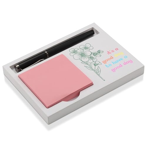 Inspirierender Haftnotizhalter für den Schreibtisch, weißer Holz-Organizer für Stifte und Notizblöcke, florales Schreibtisch-Dekor, Geschenk für Damen und Herren, Bürolehrer, Geburtstags-Wertschätzung Inspirierender Haftnotizhalter für den Schreibtisch, weißer Holz-Organizer für Stifte und Notizblöcke, florales Schreibtisch-Dekor, Geschenk für Damen und Herren, Bürolehrer, Geburtstags-Wertschätzung von CINRLLA