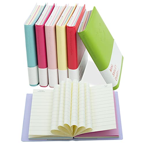 CIOUYAOS 6 Stück Notizbuch Klein A7, Tragbares Super-Mini-Tagebuch Notizblock, Kleines Farbe Niedliche Smiley Taschen-Notizblöcke für Reisen, Schule, Büro, Geschenk (8 x 10 cm, 100 Blatt) von CIOUYAOS