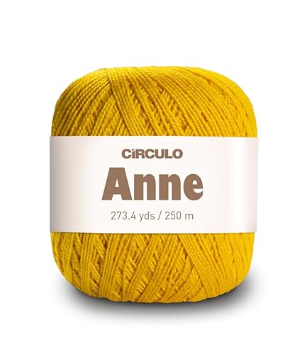 CIRCULO Anne Garn zum Häkeln & Stricken, 100% mercerisierte brasilianische Baumwolle aus Jungfasern, weiches Fingering-Garn, 250 m, 73 Gramm (1289 – Kanariengelb) von CÍRCULO