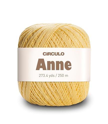 CIRCULO Anne Garn zum Häkeln & Stricken, 100% mercerisierte brasilianische Baumwolle aus Jungfasern, weiches Fingering-Garn, 250 m, 73 Gramm (1317 – Sonnengelb) von CÍRCULO