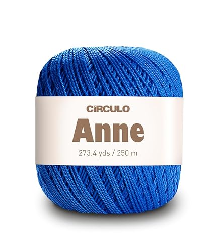 CIRCULO Anne Garn zum Häkeln & Stricken, 100% mercerisierte brasilianische Baumwolle aus Jungfasern, weiches Fingering-Garn, 250 m, 73 Gramm (2314 – Königsblau) von CÍRCULO