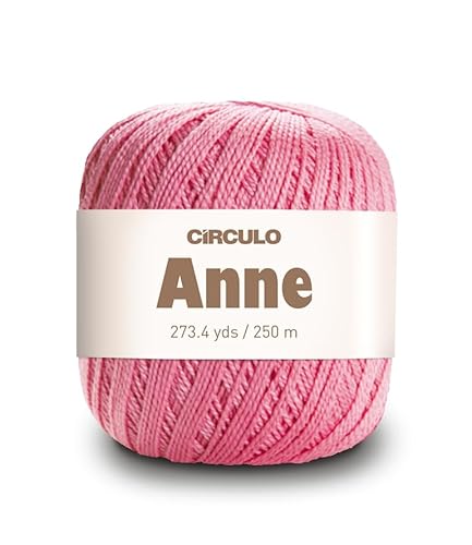 CIRCULO Anne Garn zum Häkeln & Stricken, 100% mercerisierte brasilianische Baumwolle aus Jungfasern, weiches Fingering-Garn, 250 m, 73 Gramm (3048 - Flamingopink) von CÍRCULO