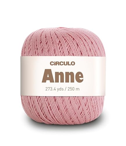 CIRCULO Anne Garn zum Häkeln & Stricken, 100% mercerisierte brasilianische Baumwolle aus Jungfasern, weiches Fingering-Garn, 250 m, 73 Gramm (3227 – Altrosa) von CÍRCULO