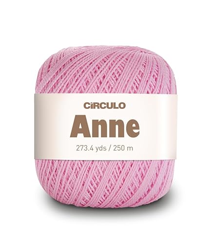 CIRCULO Anne Garn zum Häkeln & Stricken, 100% mercerisierte brasilianische Baumwolle aus Jungfasern, weiches Fingering-Garn, 250 m, 73 Gramm (3526 – Bonbonrosa) von CÍRCULO