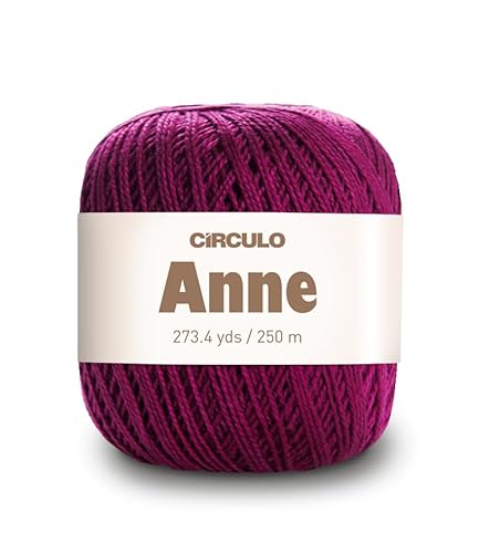 CIRCULO Anne Garn zum Häkeln & Stricken, 100% mercerisierte brasilianische Baumwolle aus Jungfasern, weiches Fingering-Garn, 250 m, 73 Gramm (3794 – Bordeaux) von CÍRCULO