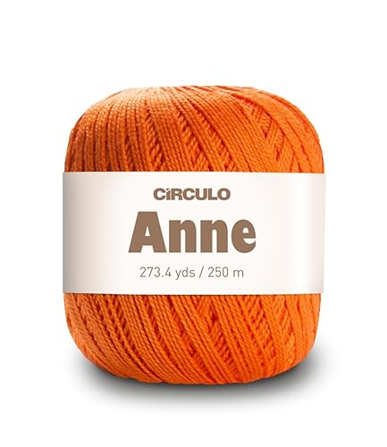 CIRCULO Anne Garn zum Häkeln & Stricken, 100% mercerisierte brasilianische Baumwolle aus Jungfasern, weiches Fingering-Garn, 250 m, 73 Gramm (4456 – Orange) von CÍRCULO