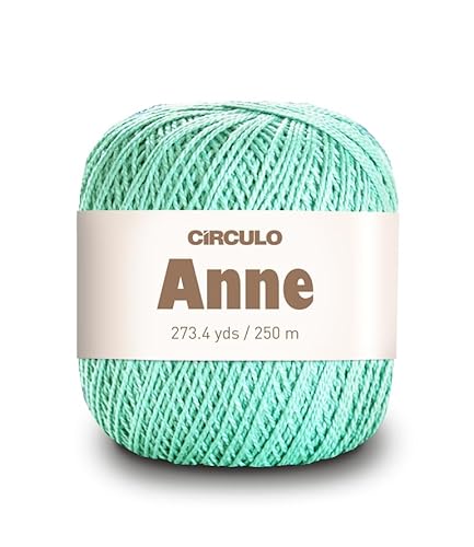 CIRCULO Anne Garn zum Häkeln & Stricken, 100% mercerisierte brasilianische Baumwolle aus Jungfasern, weiches Fingering-Garn, 250 m, 73 Gramm (5743 – Neo-Mint) von CÍRCULO