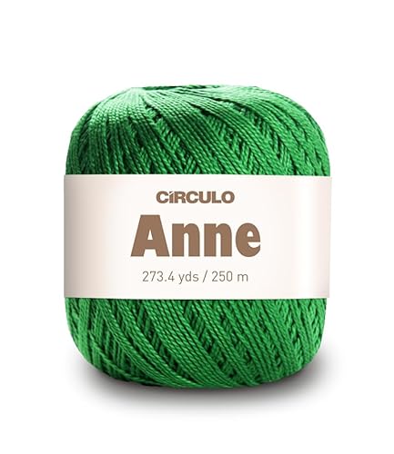 CIRCULO Anne Garn zum Häkeln & Stricken, 100% mercerisierte brasilianische Baumwolle aus Jungfasern, weiches Fingering-Garn, 250 m, 73 Gramm (5767 – Flaggen-Grün) von CÍRCULO