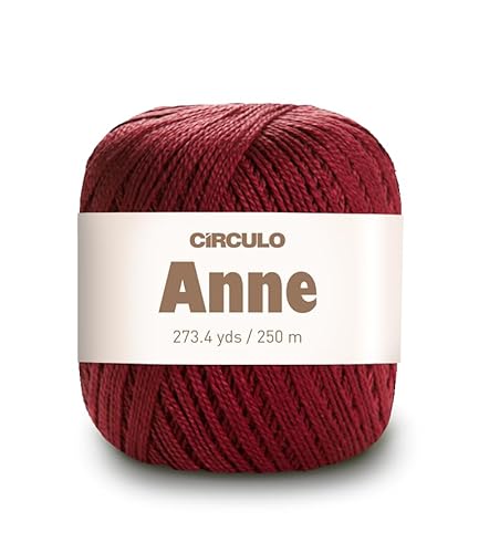 CIRCULO Anne Garn zum Häkeln & Stricken, 100% mercerisierte brasilianische Baumwolle aus Jungfasern, weiches Fingering-Garn, 250 m, 73 Gramm (7136 – Marsala) von CÍRCULO