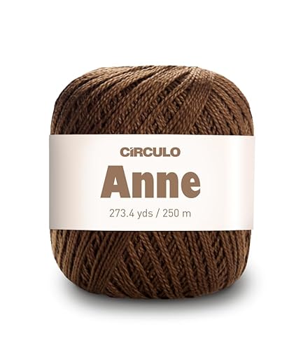 CIRCULO Anne Garn zum Häkeln & Stricken, 100% mercerisierte brasilianische Baumwolle aus Jungfasern, weiches Fingering-Garn, 250 m, 73 Gramm (7382 – Schokolade) von CÍRCULO