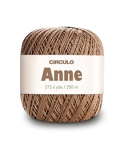 CIRCULO Anne Garn zum Häkeln & Stricken, 100% mercerisierte brasilianische Baumwolle aus Jungfasern, weiches Fingering-Garn, 250 m, 73 Gramm (7625 – Kastanie) von CÍRCULO