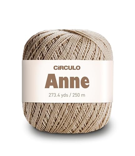 CIRCULO Anne Garn zum Häkeln & Stricken, 100% mercerisierte brasilianische Baumwolle aus Jungfasern, weiches Fingering-Garn, 250 m, 73 Gramm (7684 – Porzellan) von CÍRCULO