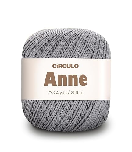 CIRCULO Anne Garn zum Häkeln & Stricken, 100% mercerisierte brasilianische Baumwolle aus Jungfasern, weiches Fingering-Garn, 250 m, 73 Gramm (8473 – Aluminiumgrau) von CÍRCULO