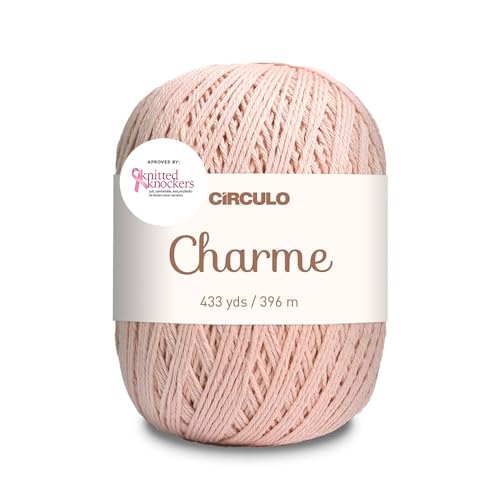 Charme-Garn von Circulo aus 100 % merzerisierter brasilianischer Baumwolle (Packung mit 1 Knäuel) – 400 m – Sport – neues Label (7563 – Pastel Rose Tan) von CÍRCULO