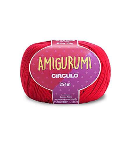 Circulo Amigurumi Garn aus 100% unbehandelter Baumwolle, 125 g, 254 m, Karminrot Circulo Amigurumi Garn aus 100% unbehandelter Baumwolle, 125 g, 254 m, Karminrot von CÍRCULO
