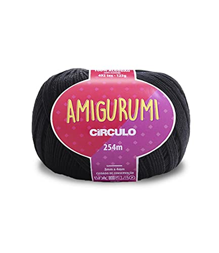Circulo Amigurumi Garn aus 100% unbehandelter Baumwolle, 125 g, 254 m, Schwarz Circulo Amigurumi Garn aus 100% unbehandelter Baumwolle, 125 g, 254 m, Schwarz von CÍRCULO