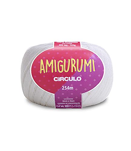 Circulo Amigurumi Garn aus 100% unbehandelter Baumwolle, 125 g, 254 m, Weiß von CÍRCULO