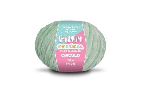 Circulo - Amigurumi Pelucia Garn, spezielles Samt-Chenille-Garn für Amigurumi und Decke, 140 Yds, Kammgarn (5743 - Neo Mint) von CÍRCULO
