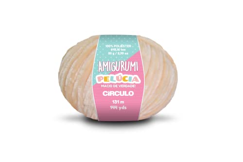Circulo - Amigurumi Pelucia Garn, spezielles Samt-Chenille-Garn für Amigurumi und Decke, 140 Yds, Kammgarn (7563 - Chantilly) von CÍRCULO