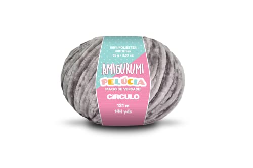 Circulo - Amigurumi Pelucia Garn, spezielles Samt-Chenille-Garn für Amigurumi und Decke, 140 Yds, Kammgarn (8797 - Stahl) von CÍRCULO