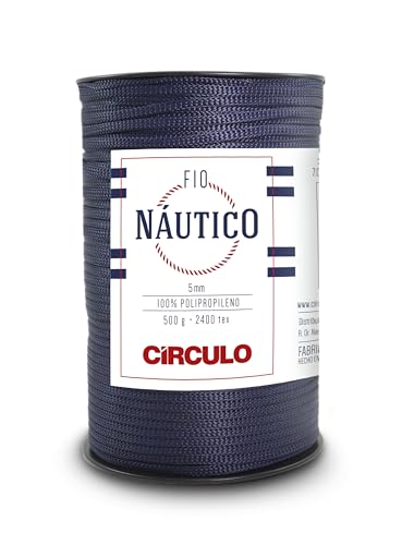 Circulo Nautico Garn, hochwertige wasserdichte Kordel 5 mm, 100 % Polypropylen, 227 m, 500 g, grob, speziell für Taschen, Häkeln, Makramee, Farbe 2856, Marineblau Circulo Nautico Garn, hochwertige wasserdichte Kordel 5 mm, 100 % Polypropylen, 227 m, 500 g, grob, speziell für Taschen, Häkeln, Makramee, Farbe 2856, Marineblau von CÍRCULO