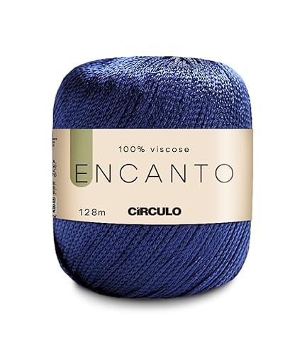 Encanto Garn von Circulo – 100% Viskose (1 Knäuel) – 100 g, 140 Yds – helles Kammfell – Farbe 2550 Mitternachtsblau von CÍRCULO