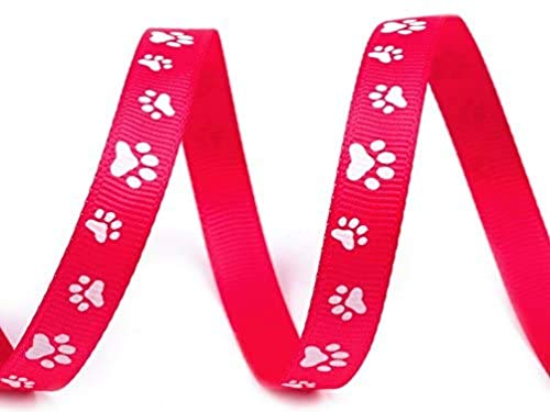 1 Meter Ripsband Breite 10 mm bedruckt Tatze Pfote (10 pink) Tier Dekoartion *NEU*OVP* von CISL