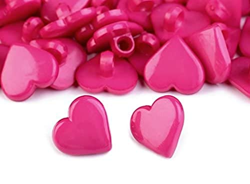 4 x Kinderknöpfe Herz pink 24mm Knöpfe Babyknöpfe Motivknöpfe Kunststoffknöpfe neu von CISL